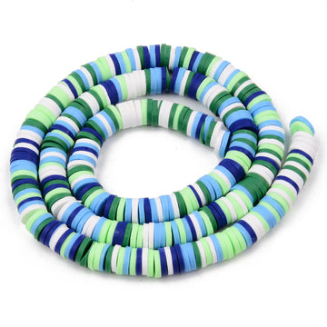 1 Strand, 6mm, Heishi Beads, Environmental Handmade Polymer Clay Beads, Disc/Flat Round  in Multi Shades